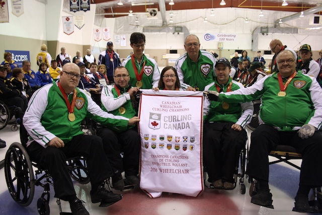 Team Saskatchewan, 2016 Canadian Wheelchair Curling Championship gold medallists (Curling Canada photo)